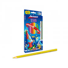 Color Largo Artesco Triangular de 12 Colores + 2 lapices x16