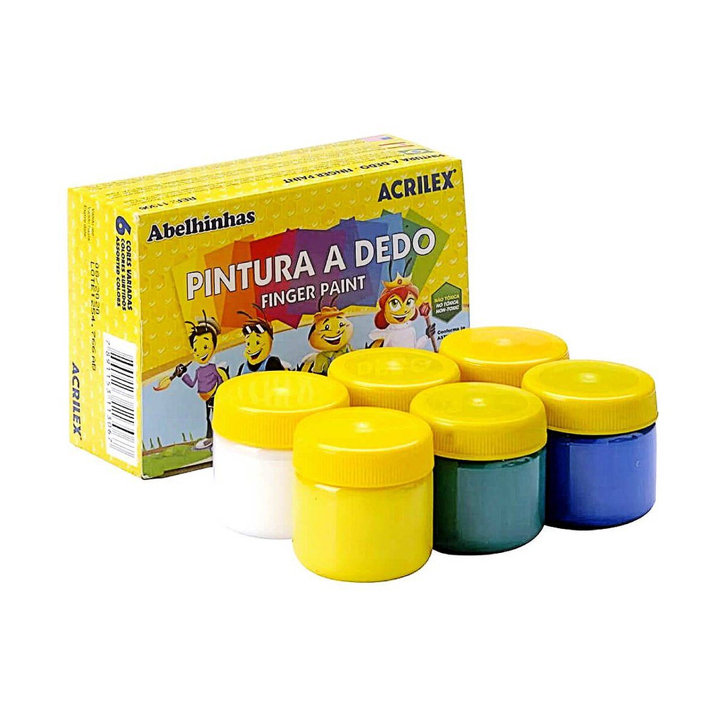 Pintura al Dedo Acrilex GRANDE 6 col. 30ml