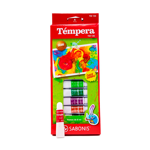 Tempera Sabonis en Tubos de 12 Colores