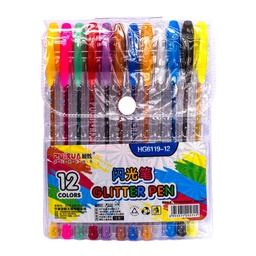 [HG6119-12] Boligrafo con Brillo Glitter Pen de 12 Colores
