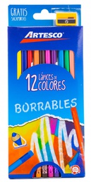 [16331201] Color Largo Artesco Borrable 12 Colores