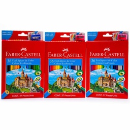 [120124EX] Color largo Faber Castell 24 colores + tajador
