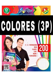 [TF3H-1] Hojas Traper Normal de COLORES Flipo 200hjs (3P)