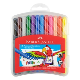 [31245-HT] Marcador Fiesta RIGIDO Faber Castell 12 Colores