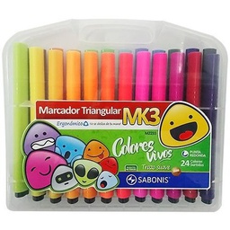 [M2233] Marcador Jumbo Triangular Rigido Sabonis 24 colores